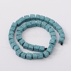 Brins de perles de roche de lave synthétique&nbsp;G-N0104-8mm-14