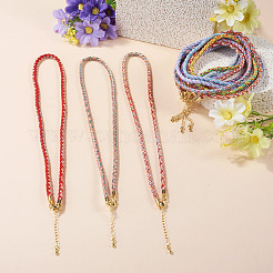 8 pieza de cordón de algodón de nailon redondo de 3.5 mm de 8 colores para hacer collares&nbsp;NJEW-TA0001-26G