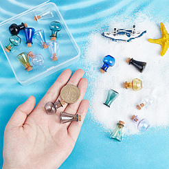 2 набор из 2 миниатюрных стеклянных бутылок-пробок в стиле кукольного домика&nbsp;DJEW-PH0001-29