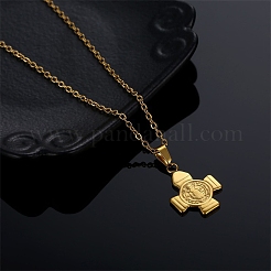 Женские подвески-кресты Святого Бенедикта из нержавеющей стали 304&nbsp;NJEW-G187-03G