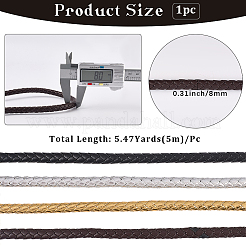 5 м плетеный круглый шнур из искусственной кожи для украшений&nbsp;OCOR-GF0004-96B-02