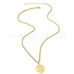 Женские кулоны с подвеской в виде дерева из нержавеющей стали 201 с плоским круглым тиснением&nbsp;FS-WG3CDF6-01