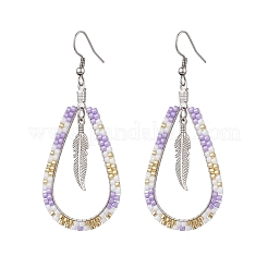 Серьги-гвоздики из нержавеющей стали 304 и стеклянных бусин для женщин&nbsp;EJEW-MZ00397-01