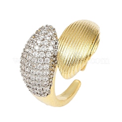 Манжеты из латуни с микро паве кубический цирконий для женщин RJEW-C140-16G