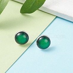 女性用プレーンドーム/ハーフラウンドレジンスタッドピアス  ミックスカラー  16.5x13.5mm  ピン：0.7mm&nbsp;EJEW-JE04799