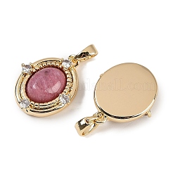 Овальные подвески из натурального родонита&nbsp;KK-P283-42B-GG