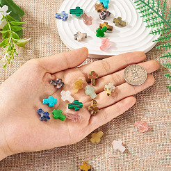 30шт 15 стиля натуральных и синтетических бусин из смешанных драгоценных камней G-TA0002-13