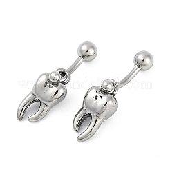 Зуб 316 хирургическая нержавеющая сталь подвесные кольца для пупка EJEW-G416-13AS
