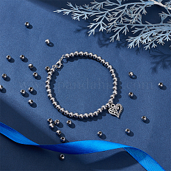 80 шт. круглые бусины из нержавеющей стали 304 с швом&nbsp;STAS-UN0063-62B-P