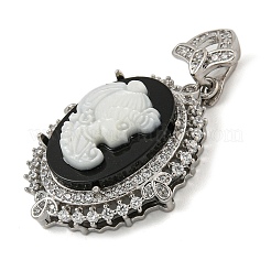 Латунные микропаве прозрачные подвески с фианитом&nbsp;KK-N254-103P