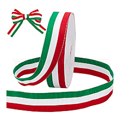 Лента в полоску из трехцветного полиэстера длиной 50 ярд. OCOR-WH0078-199C