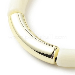 Bracciale elasticizzato con perline in tubo curvo acrilico per donna&nbsp;BJEW-JB08439-03