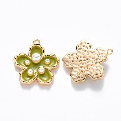 Латунь эмаль подвески&nbsp;KK-T049-052G-04-NF