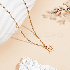 Collares colgantes con letras de acero inoxidable 304&nbsp;NJEW-LP0001-53N-G