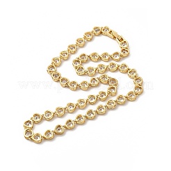 Ожерелье с цепочкой из прозрачного кубического циркония в форме сердца&nbsp;NJEW-E074-06G