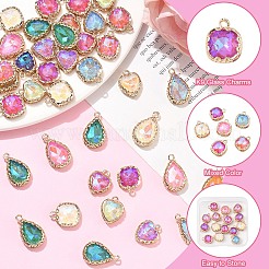 15 шт. стеклянные подвески в форме сердца k9&nbsp;GLAA-YW0004-59