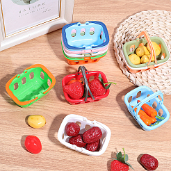 10 pz 10 colori cestino della spesa ornamenti in miniatura in plastica&nbsp;DJEW-ME0001-21