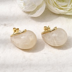 Серьги-гвоздики из латунной смолы в форме капли&nbsp;EJEW-P333-08G-01