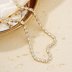 高級真鍮フルクリスタルラインストーンティアドロップテニスネックレス（女性用）  ゴールドカラー  15.75インチ（40cm）&nbsp;UK5075-2