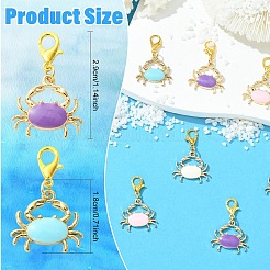 8 pendentif décoratif en forme de crabe&nbsp;HJEW-YW00322