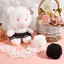 2-слойная плиссированная кружевная отделка из полиэстера&nbsp;OCOR-WH0088-46A