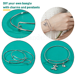 10шт. Расширяемый браслет из нержавеющей стали 304 для девушек и женщин&nbsp;BJEW-DC0001-03