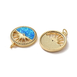 Латунь микропаве циркония с подвесками из синтетического опала&nbsp;KK-D096-16G