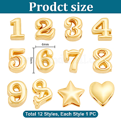 12 Stück 12 Stile Messing Charms&nbsp;KK-PH0014-82