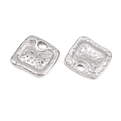 304ステンレススチールチャーム  質感のある正方形のチャーム  ステンレス鋼色  12.5x13.5x2mm  穴：1.8x2.5mm&nbsp;STAS-L317-42P