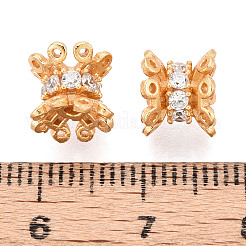 925 бусина в форме цветка из чистого серебра с прозрачными кубическими цирконами STER-T008-40G