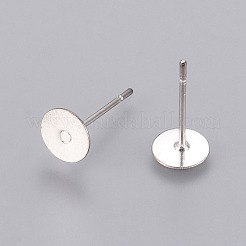 真鍮製スタッドピアスパーツ  銀色のメッキ  12x6mm  ピン：0.7mm&nbsp;KK-A251-S