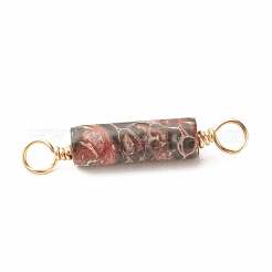 Ciondoli connettore diaspro in pelle di leopardo naturale&nbsp;PALLOY-JF01454-04