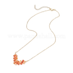 3 pz. 3 stili di collana con ciondolo a forma di freccia in ottone con perline rotonde sfaccettate in avventurina verde naturale&nbsp;NJEW-TA00207