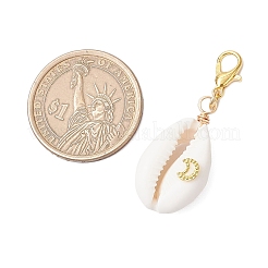 Подвесные украшения в виде медной проволочной ракушки и латунной звезды&nbsp;HJEW-JM03218