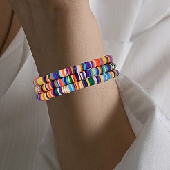 Набор эластичных браслетов ручной работы из полимерной глины Heishi Surfer&nbsp;BJEW-SW00099-05