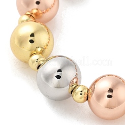 Латунные круглые бусины эластичные браслеты для женщин&nbsp;LS-BJEW-S159-01A