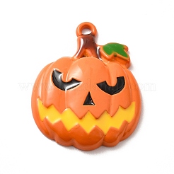 合金エナメルチャーム  ハロウィンのカボチャのハロウィンのカボチャのちょうちん  ダークオレンジ  30x23x5mm  穴：2mm&nbsp;ENAM-P244-03