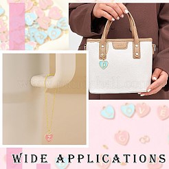 Наборы для самостоятельного изготовления подвесного украшения из эмалевого сплава в форме сердца с буквой a~z&nbsp;DIY-CJ0003-08