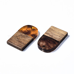 Pendentifs en résine transparente et bois de noyer&nbsp;RESI-T035-32C
