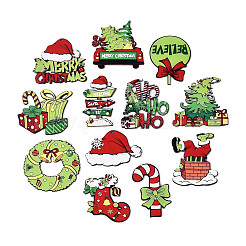 12 шт. подвесных украшений из дерева с односторонней УФ-печатью WOOD-N020-34