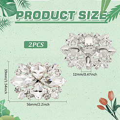 1 пара украшений для обуви из цветного стекла и стразов из сплава цветов FIND-FG0003-37