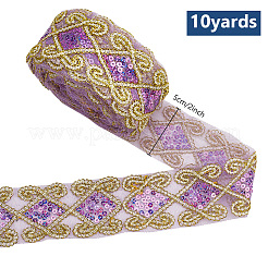 10 ярд полиэфирной кружевной ленты с пайетками OCOR-WH0090-050B