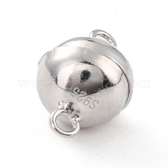 Магнитные застежки из стерлингового серебра с родиевым покрытием STER-A001-02A-P