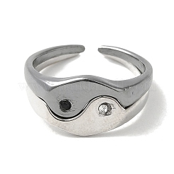 2 шт. 2 стильных открытых манжетных кольца со стразами RJEW-Z020-01