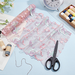 2 ярд полиэстеровой кружевной отделки с цветочной вышивкой DIY-BC0013-22