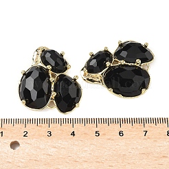 Соединители из натурального обсидиана&nbsp;G-E526-28O