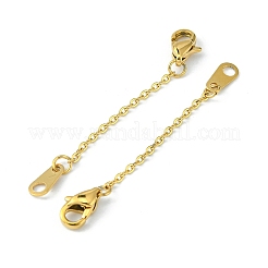 ステンレスアジャスターチェーン  カニカンとカーブチェーン付き  ゴールドカラー  35x1mm&nbsp;FIND-FWH0077-03A-02