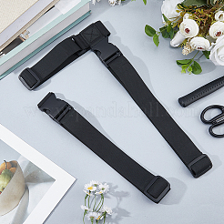 ナイロン製ラゲッジストラップ2本  プラスチックバックル付き  ブラック  485~845mm&nbsp;AJEW-WH0752-695B