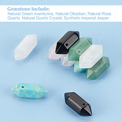 10 шт. 5 стильных подвески с двумя конечными концами из драгоценных камней&nbsp;G-OC0004-18