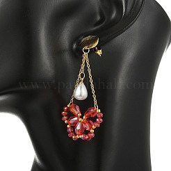 Boucles d'oreilles pendantes en verre électroplaqué pour femmes&nbsp;EJEW-MZ00796-02